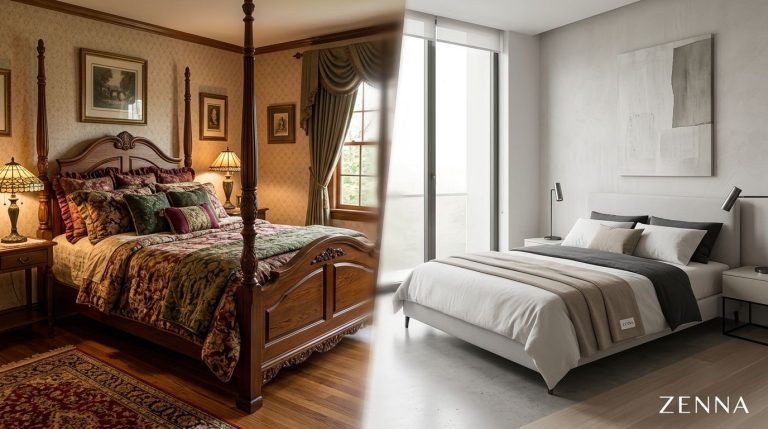 traditional vs modern bed styles